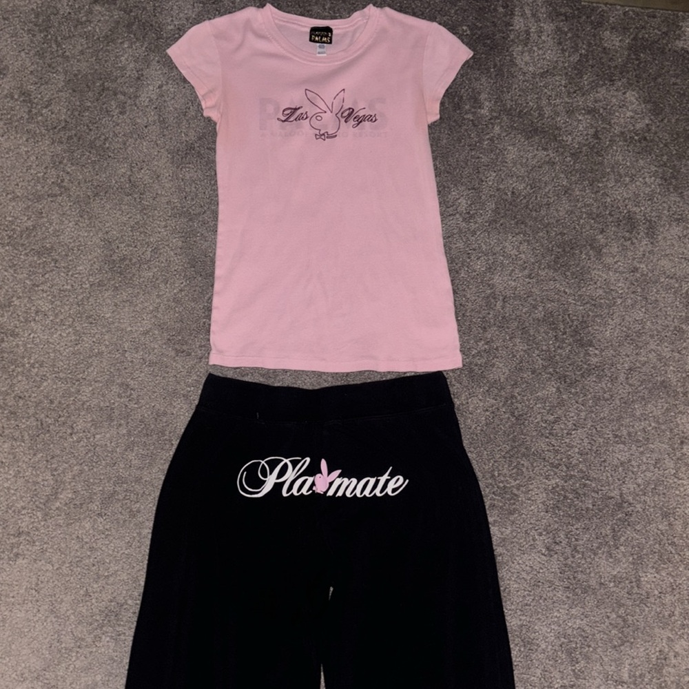 Playboy yoga pants and tee
